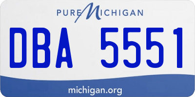MI license plate DBA5551