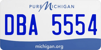 MI license plate DBA5554