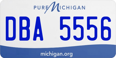 MI license plate DBA5556