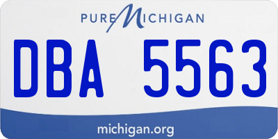 MI license plate DBA5563