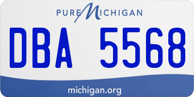 MI license plate DBA5568