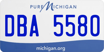 MI license plate DBA5580
