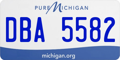 MI license plate DBA5582