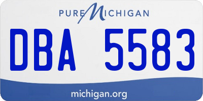 MI license plate DBA5583