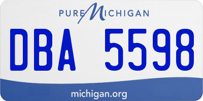 MI license plate DBA5598