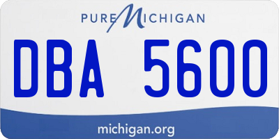 MI license plate DBA5600