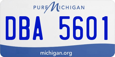 MI license plate DBA5601