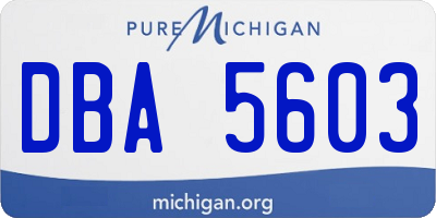 MI license plate DBA5603