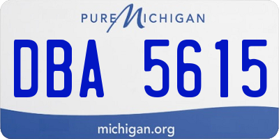 MI license plate DBA5615