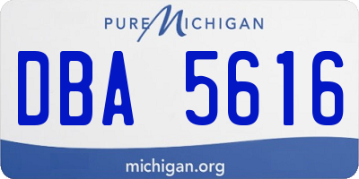 MI license plate DBA5616