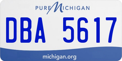MI license plate DBA5617