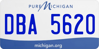 MI license plate DBA5620