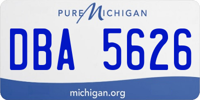 MI license plate DBA5626