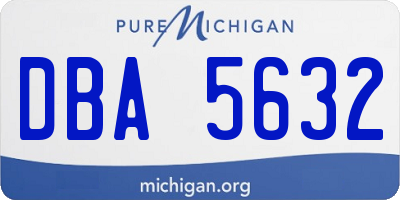 MI license plate DBA5632
