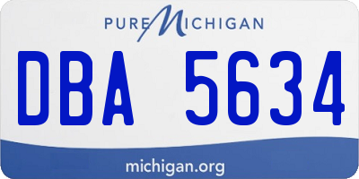 MI license plate DBA5634