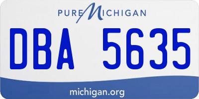 MI license plate DBA5635