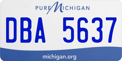 MI license plate DBA5637