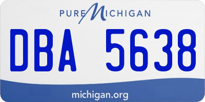 MI license plate DBA5638