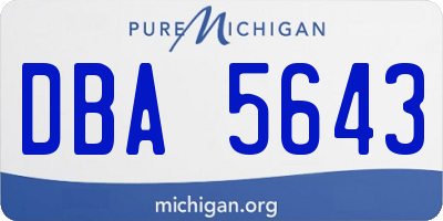 MI license plate DBA5643