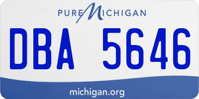 MI license plate DBA5646