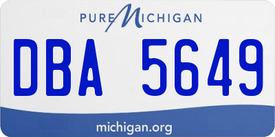MI license plate DBA5649