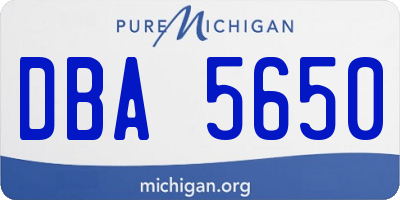 MI license plate DBA5650