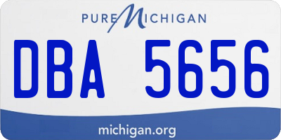 MI license plate DBA5656