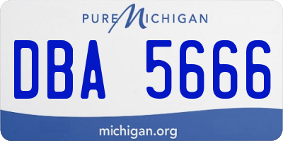MI license plate DBA5666