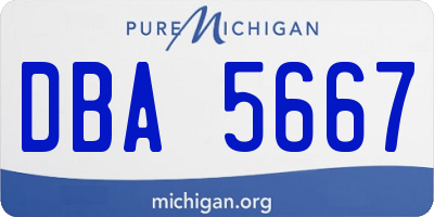 MI license plate DBA5667