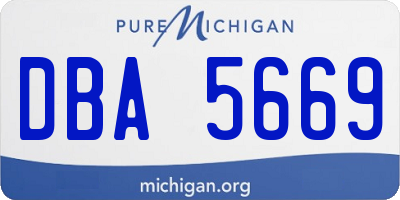 MI license plate DBA5669