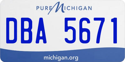 MI license plate DBA5671