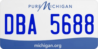 MI license plate DBA5688