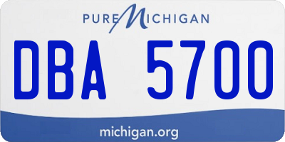 MI license plate DBA5700