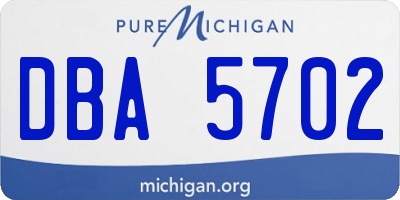 MI license plate DBA5702