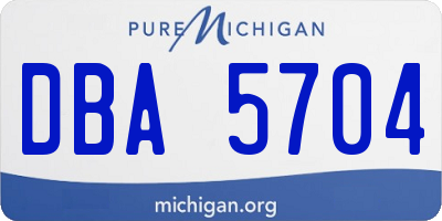 MI license plate DBA5704
