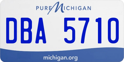 MI license plate DBA5710