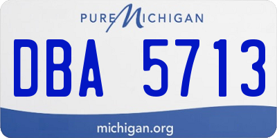 MI license plate DBA5713