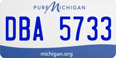 MI license plate DBA5733