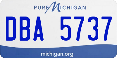 MI license plate DBA5737