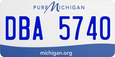 MI license plate DBA5740