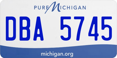 MI license plate DBA5745