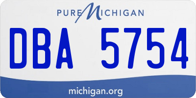 MI license plate DBA5754