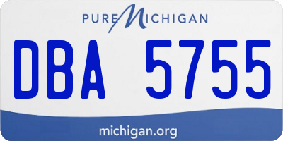 MI license plate DBA5755