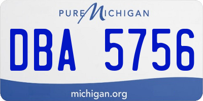MI license plate DBA5756