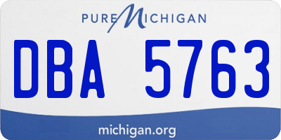 MI license plate DBA5763
