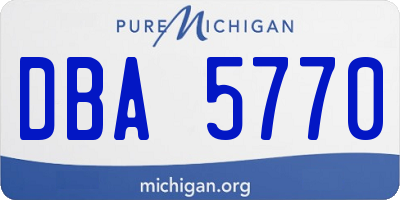 MI license plate DBA5770