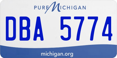 MI license plate DBA5774