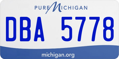 MI license plate DBA5778