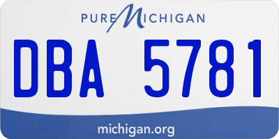 MI license plate DBA5781