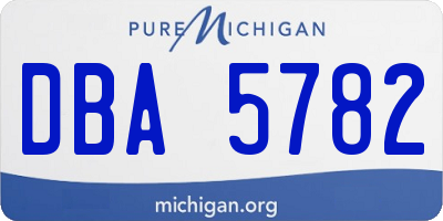 MI license plate DBA5782